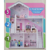 Elefun drevený domček pre bábiky s príslušenstvom, poschodový, 80 cm, nábytok
