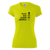 Eat sleep play - šach - Dámske Fantasy športové (dresovina) - S ( Neonová žltá )