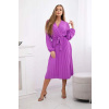 Plisované šaty - fialová (Dámske šaty s krátkym rukávom)