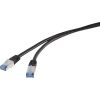Renkforce RF-4673696 RJ45 sieťové káble, prepojovacie káble CAT 6A S/FTP 20.00 m čierna odolný proti UV žiareniu 1 ks; RF-4673696