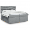 Box spring postel s matrací světle šedá 200 x 200 cm textil Šedá 3293694