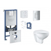 Grohe Rapid SLX Set predstenovej inštalácie, klozetu, dosky SoftClose, tlačidla Skate Cosmopolitan a súpravy na vhadzovanie tabliet, chróm SANI11BB2125-GR