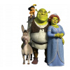 CUKROVÁ TLAČ jedlý obrázok na tortu Cukrová hmota Shrek Oslík Fiona Kocúr V Čižmách