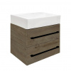 Swiss aqua technologies Koupelnová skříňka s umyvadlem a černou úchytkou SAT Cube Way 60x53x46 cm dub Wellington mat CUBE46C602DWSATCWL