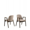 Actona Stolička Leo s podrúčkami, béžová bouclé, dymový dub (09744)