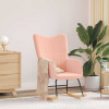 vidaXL Relaxačné kreslo Rúžová kučeravá tkanina