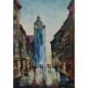 Košice, Mlynská ulica - akad. mal. Varuzhan Aghamyan, originálny, ručne maľovaný obraz L (do veľkosti 95x95cm) Viac farieb