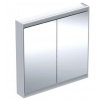 Geberit ONE - Zrkadlová skrinka s LED osvetlením, 90x90x15 cm, 2 dvierka, hliník 505.813.00.1