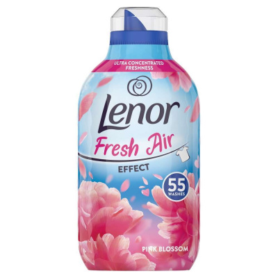 Lenor Fresh Air Effect Pink Blossom Pomôcky na oplachovanie textílií 55 praní 770ml Lenor