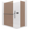 CERANO - Sprchová zástena Walk-in Crystal TL/P - 8 mm - bezvzperový systém + polička/držiak na uteráky - čierna matná, bronzové sklo - 100x90x200 cm