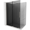 Mexen Velar, sprchová zástena s posuvnými dverami Walk-in 160 x 200 cm, 8mm šedé sklo, brúsená oceľ, 871-160-000-43-97