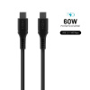 Nabíjací a dátový kábel FIXED Liquid Silicone s konektormi USB-C/USB-C a podporou PD, 1,2 m, USB 2.0, 60 W, čierny