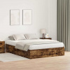 zahrada-XL Rám postele s úložným priestorom, dymový dub 160x200 cm 3335393