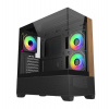 Cooler Master case Elite 690 Wood, ATX, Průhledná bočnice, 3x 120mm ARGB Fan, Černá (E690-KHNN-S00)