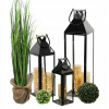Lampáš, svietník - LIGHTHOUSE LANTERN GARDEN SET BLACK VEĽKÝ 3in1 (Lampáš, svietník - LIGHTHOUSE LANTERN GARDEN SET BLACK VEĽKÝ 3in1)
