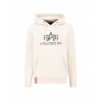 Alpha Industries Basic Hoody pánska mikina jet stream white Veľkosť: 3XL, Farba: béžová