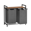 Songmics Kôš na bielizeň 2x46 L - sivý