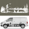 Šablóna na maľovanie na auto CAMPER MOTÍV JAZERO HORY STROMY 32x100