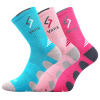VoXX TRONIC / Detské froté športové ponožky, vyšší lem - tyrkys/ružová/magenta 20-24