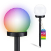 LUMILED LED solárna záhradná lampa ATRIS Driven White Ball 10cm RGB