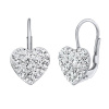 Stříbrné náušnice srdce se Swarovski® Crystals SILVEGOB36011