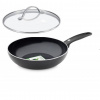 Wok pánev s poklicí 28 cm, CAMBRIDGE BLACK - GreenPan (Cambridge Black pánev wok s poklicí 28cm - GreenPan)