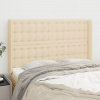 vidaXL Čelo postele so záhybmi krémový 147x16x118/128 cm látka - Krémová - 66179-21004
