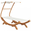 Záhradné lehátko masívne drevo / látka Dekorhome