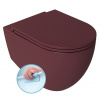Isvea INFINITY závesná WC misa, Rimless, 36,5x53cm, Matná maroon Red SPH 10NF02001-2R