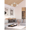 Stropné nástenné svietidlo pásik biele + drevo 2x40W Puerto