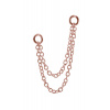 Steel and Silver Dvojitá oceľová retiazka na piercing - rosegold
