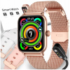 Linwear Smartwatch Pink Smartwatch + 4 ďalšie produkty (SMARTWATCH DÁMSKE HODINKY POĽSKÉ MENU VOLANIA ŠPORT NÁRAMOK NA SMART HODINKY)