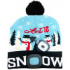 Čiapka Strend Pro X-mas Let it snow modrá L, 4x SMD LED, USB nabíjanie