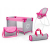 Sada pre bábiky, postieľka, nosič, hojdačka Elsa Prestige Pink Milly Mally