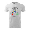 Volejbal volá - Tričko detské bavlnené - 146 cm/10 rokov ( Svetlosivý melír )