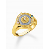 Thomas Sabo TR2449-974-1-56 Gold-plated signet ring w. sun symbol and small stones