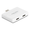 Delock - USB adaptér - USB-C (M) do USB-C (F) - DisplayPort 1.4 - rychlost prenosu dat až 10 Gbps, USB Power Delivery 3.0 (92W), podpora 4K60 Hz (3840 x 2160) - bílá