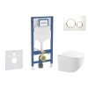 GEBERIT - Duofix Set předstěnové instalace, kompaktního klozetu Gaia sedátka softclose, tlačítko Sigma20, bílá/pozlacená SANI11CA3147B