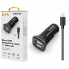 ALIGATOR Nabí. do auta microUSB 2,4A TCH černá CHA0002 Aligator
