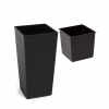 Kvetináč, črepník - Lamel Flower Pot Finezja Chłod30x30H57 + čierna kazeta (Kvetináč, črepník - Lamel Flower Pot Finezja Chłod30x30H57 + čierna kazeta)