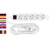 Cable GERMAN socket Strend Pro GER DG-805BK 5,00 m, 5 sockets, HU, RO, SRB, CRO + switch