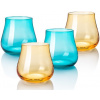 B.BOHEMIAN DION Sada pohárov 340 ml Mix Blue and Yellow 4 ks