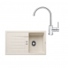 SET559 - Gránitový drez Blanco Favum 45 S biela soft + Kuchynská batéria Rosan Zerro JZ38101 chróm
