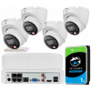 Monitorovací set 4 kamery 6 Mpx 3K+ deň/noc full color audio PoE Dahua