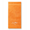 Uterák/osuška s výšivkou vzor Tatry a orol - možnosť doplniť vlastný nápis Farba: A2 - mandarínková oranžová, Dodatočný nápis: vlastný nápis - doplniť do poznámky, Rozmer: Uterák 100x50cm