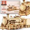 PUZZLE DREVENÉ 3D LOKOMOTÍVA MODEL SKLADAČKA NA POSKLADANIE AKO DARČEK