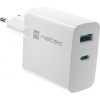 Univerzální USB nabíječka Natec RIBERA GaN 1X USB-A + 1X USB-C 65W, Bílá NUC-2144