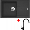 Sinks Linea 780 Granblack + Vitalia, čierna, matná