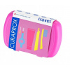 Curaprox Travel Set zubná kefka + CPS medzizubné kefky 2 ks + zubná pasta 10 ml darčeková sada, ružový