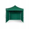 Nožnicový párty stan 3x3m oceľový Standard - 4 plné bočné steny - Zelený